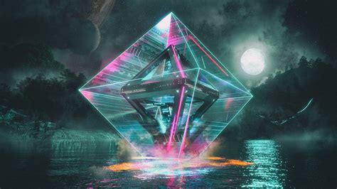 David Legnon Cyberpunk Abandoned Tower Neon Glow Mist City Night