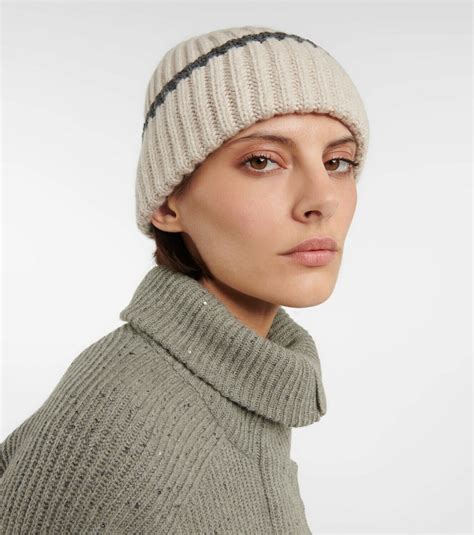 Brunello Cucinelli Ribbed Knit Cashmere Beanie Brunello Cucinelli