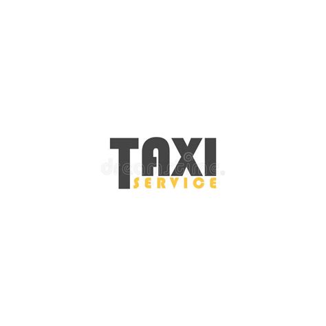 Taxi Service Word Logo Icon Isolated On Dark Background Stock