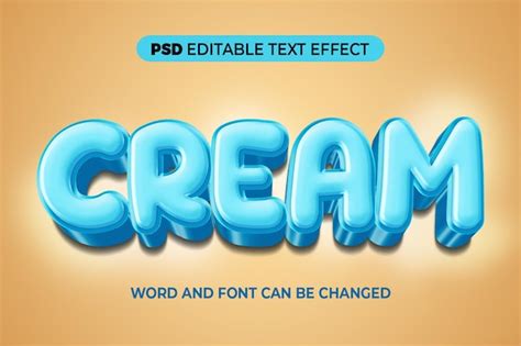 Premium PSD Cream Text Effect 3d Psd