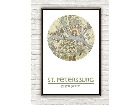 SAINT PETERSBURG - city poster - city map poster print - VINTAGE MAPS AND PRINTS