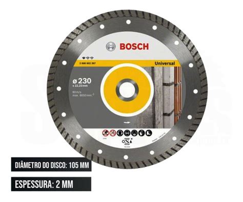 Disco Diamantado Turbo Standard 105mm 2608603675 Bosch Casa Das Serras