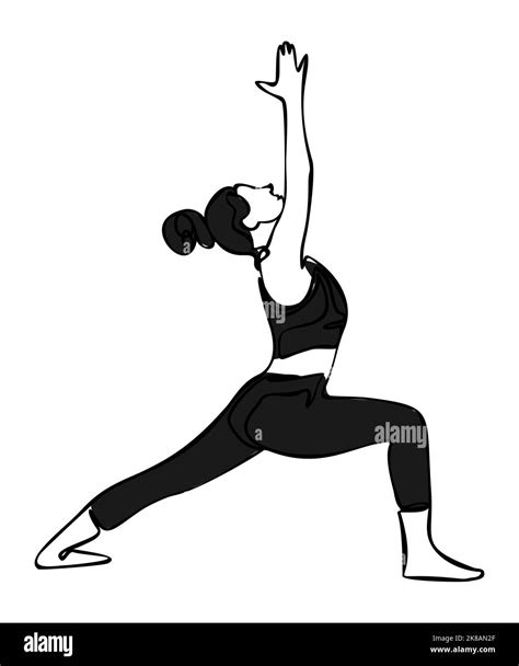 Mujer haciendo ejercicio en postura de yoga Ilustración de silueta