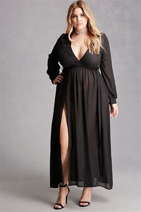 Forever 21 A Sheer Woven Maxi Dress Featuring A Surplice Neckline