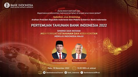 LIVE STREAMING Pertemuan Tahunan Bank Indonesia 2022 YouTube