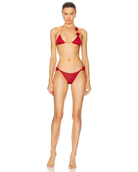 Oséree Lumière Rose Microkini Bikini Set in Orange Lyst