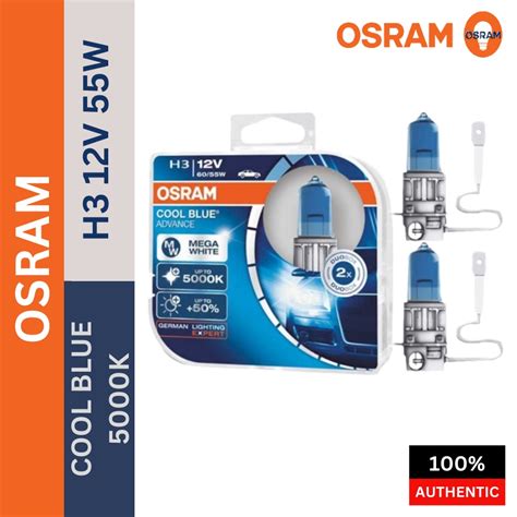 Osram H3 12V 55W Cool Blue Advance Up To 5000K Light Bulb Stock