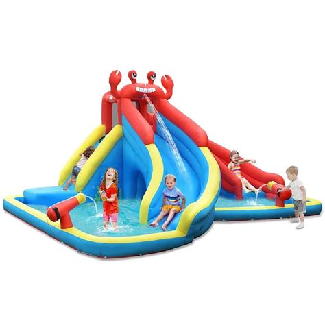 Inflatable Water Slide, Crab Theme Blow Up Water Park Bounce House for ...