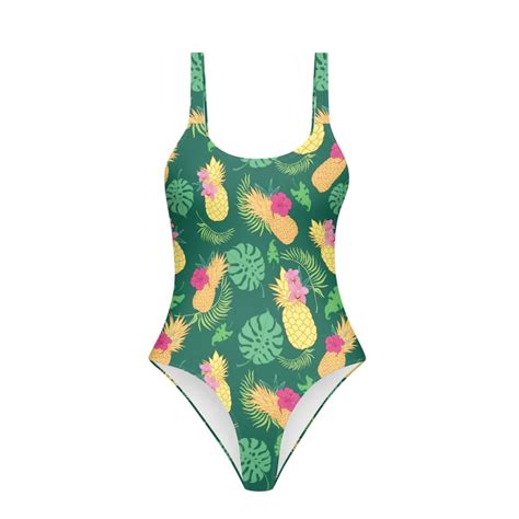 Binienty Womens Swimsuits One Piece Tropical Plant Pineapple Summer