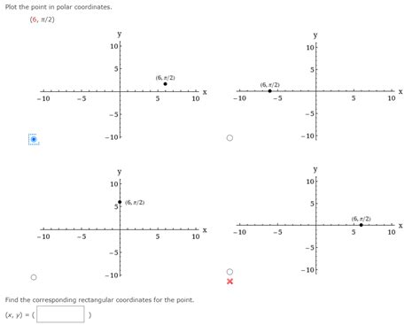 Solved Plot The Point In Polar Coordinates 6 π 2 Find The