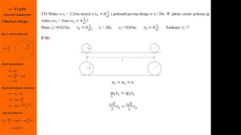 Fizyka Kurs Maturalny Ruch Po Okr Gu Zadanie Nr Youtube