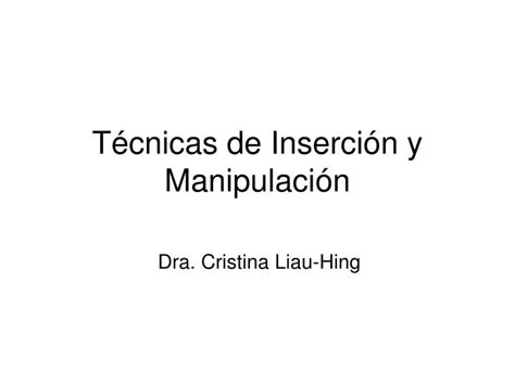 PPT Técnicas de Inserción y Manipulación PowerPoint Presentation