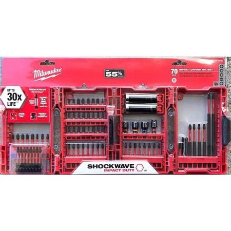 Milwaukee Shockwave Impact Duty Driver Bit Set 55 Piece 70 Piece Kit