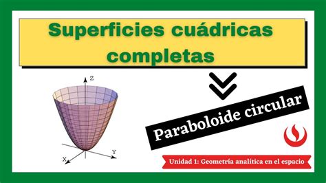 Unidad Gr Fica De Superficies Cu Dricas Completas Paraboloide