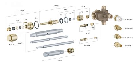 Shower Valve Breakdown Diagrams Faucet Tub Plumbing Faucets