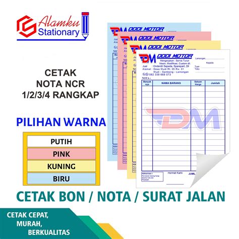 Jual Cetak Jual Nota Surat Jalan Kwitansi Shopee Indonesia