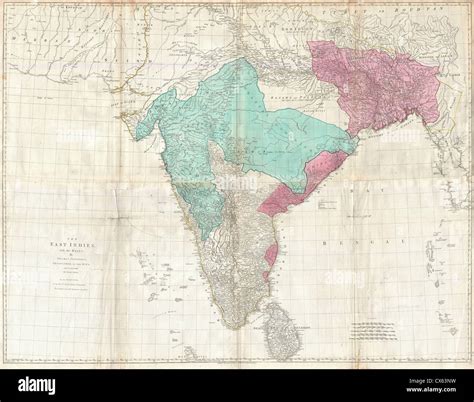 1768 Jeffreys Wall Map Of India And Ceylon Stock Photo Alamy