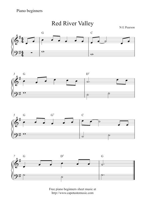 Free Printable Sheet Music For Beginners Piano - Printable Templates