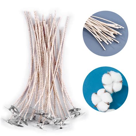 30pcs Set Original Smokeless Candle Wicks Soy Wax Core Woven Cotton