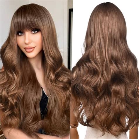 Amazon XIXIBI Blonde Wig With Bangs Long Ombre Honey Blonde Wavy