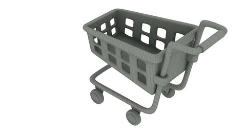 Cartoon Shopping Cart Icon D Model Turbosquid