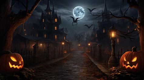 Premium AI Image | Mysterious Halloween graveyard scene