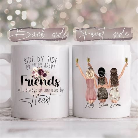 3 Best Friends Personalized Coffee Mug T For Her Three Best Friends