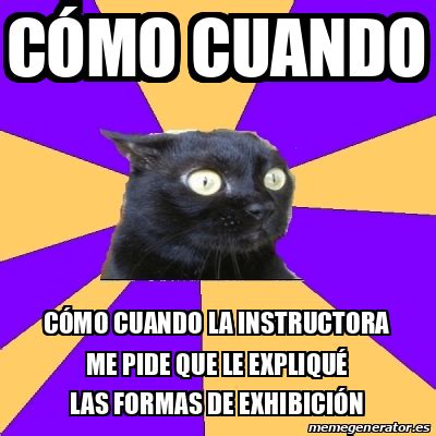 Meme Anxiety Cat C Mo Cuando C Mo Cuando La Instructora Me Pide Que