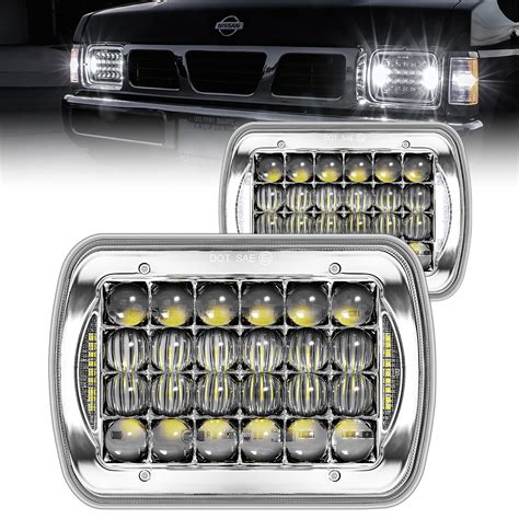 True Mods 7x6 5x7 H6054 Led Headlights For Jeep Wrangler Yj Cherokee Xj Comanche Mj J10 J20