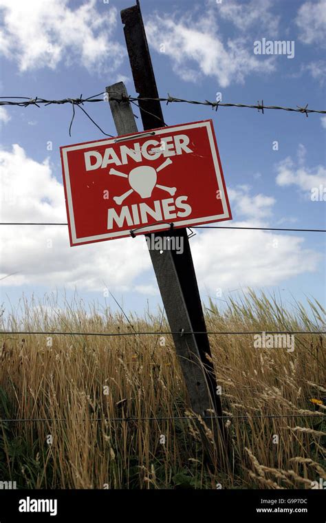 Danger Mines Sign On Minefield Hi Res Stock Photography And Images Alamy