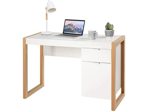 Costway Bureau D Ordinateur Avec 2 Tiroir Meuble Bureau Ordinateur