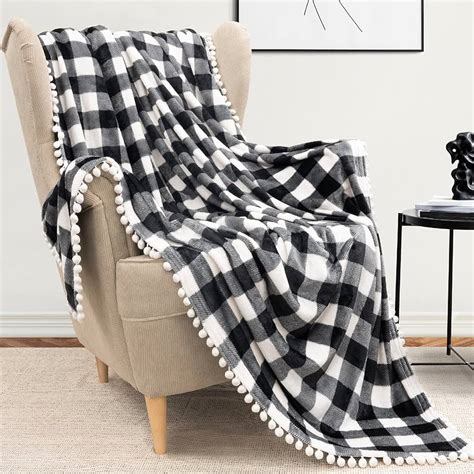 Black And White Buffalo Plaid Blanket Online