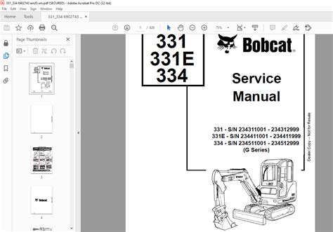 Bobcat 331 331e 334 Service Manual 6902743 11 09 Pdf Download Heydownloads Manual Downloads