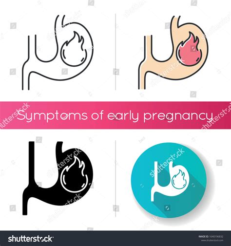 Heartburn Icon Stomach Ache Food Poisoning Royalty Free Stock Vector 1640196832