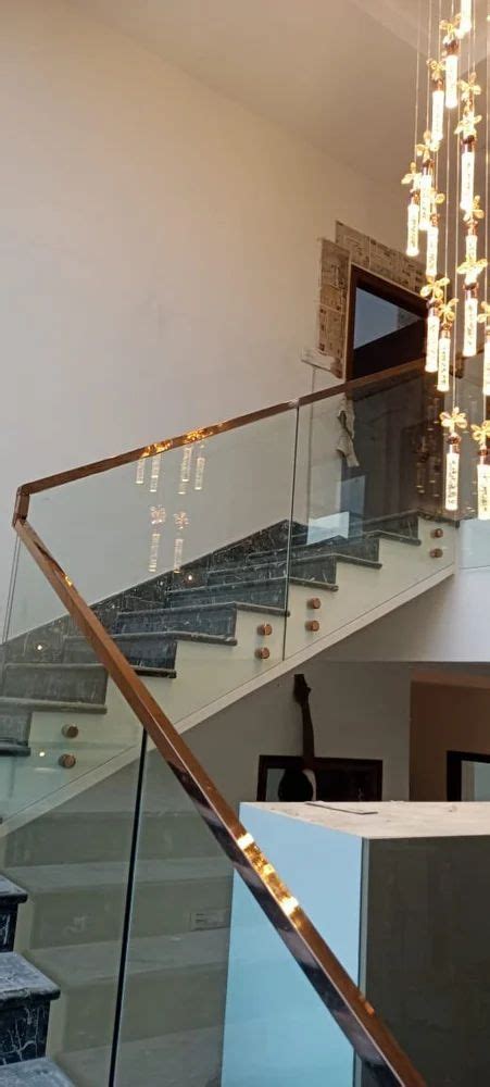 Stainless Steel Rose Gold Pvd Coated Glass Railing At Rs Feet In