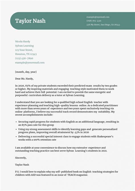 Tutor Cover Letter Examples And Templates For 2024 ResumeBuilder