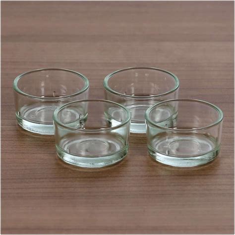 klare Teelichtgläser flach für 40mm Standard Teelichter Glas