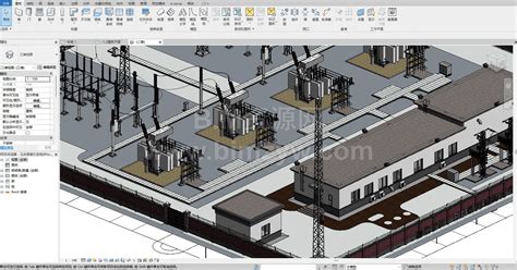 牵引变电所revit深化lod400bim模型（接触网线路、牵引变电所）附资源下载 Bim资源网