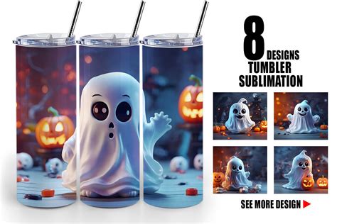 Tumbler 3D Ghost Halloween Graphic By Artnoy Creative Fabrica