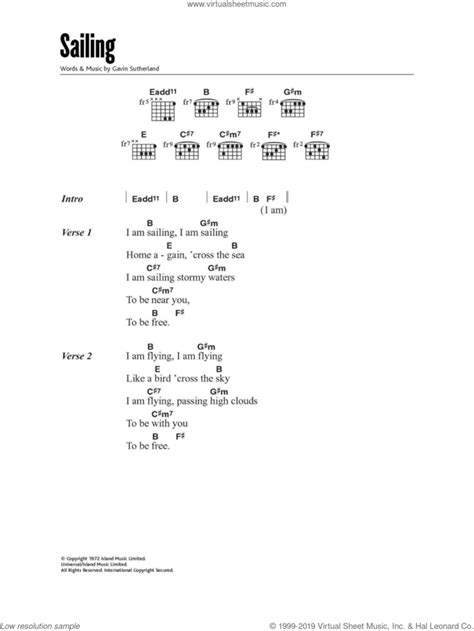 Rod Stewart Sailing Sheet Music For Guitar Chords Pdf