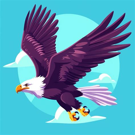 Flying Eagle Bird Illustration Icon Cartoon Graphics Premium Ai Generated Image