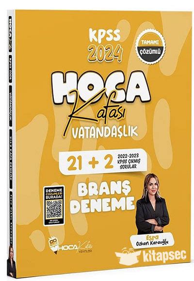 2024 KPSS Vatandaşlık 21 2 Deneme Çözümlü Hoca Kafası Yayınları