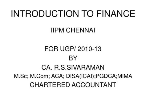 introduction  finance powerpoint