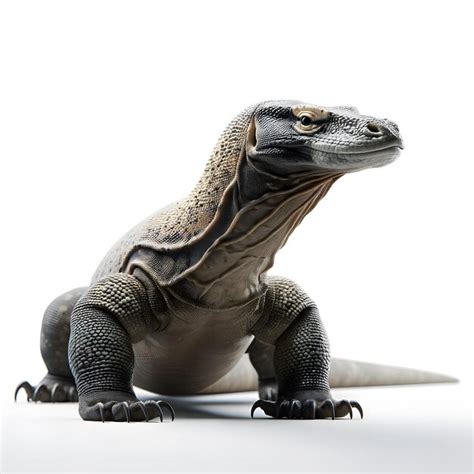 Premium Photo | Komodo dragon on white background