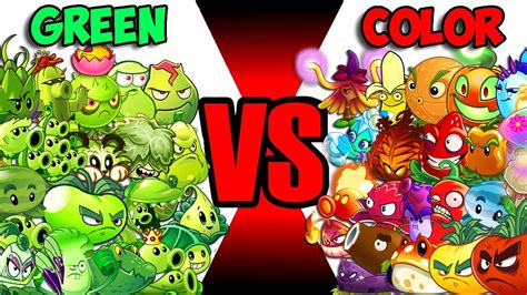 Team GREEN Vs All COLOR Plants Who Will Win PvZ 2 Team Plant Vs