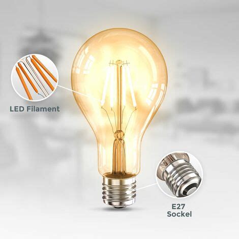 B K Licht Lot De Ampoules Led Edison Vintage A I E W Blanc