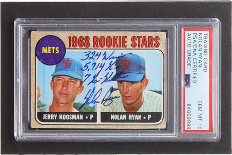 Nolan Ryan Signed 1968 Topps 177 Rookie Stars Jerry Koosman RC Nolan