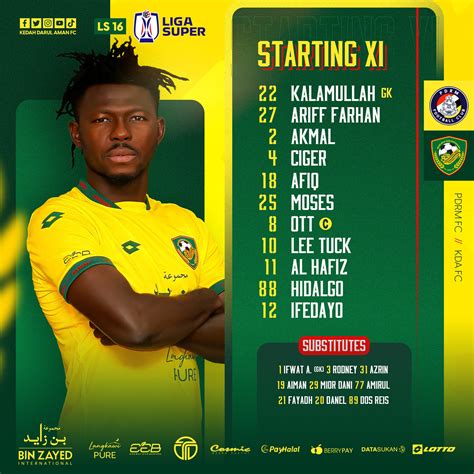 KEDAH DARUL AMAN FC On Twitter LINE UP We Re Ready PULUN KEDAH