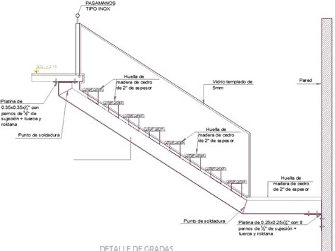 Sección De Gradas En Autocad Descargar Cad 5603 Kb Bibliocad