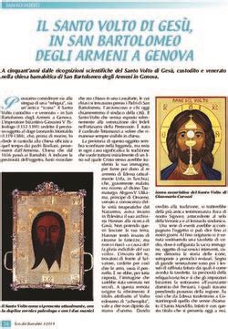 Il Santo Volto Di Ges In San Bartolomeo Degli Armeni A Genova